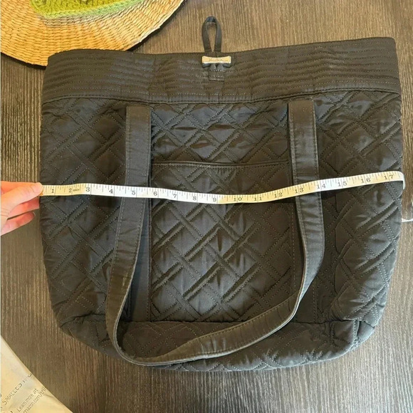 Vera Bradley Black Quilted Tote Shoulder Bag - Picture 7 of 8